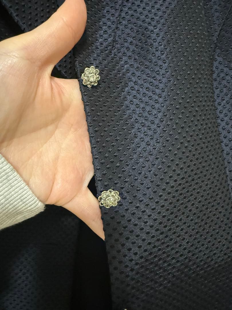 美品❤︎RENE ルネ シルク混 八分袖 コートワンピース ブラック 38 L