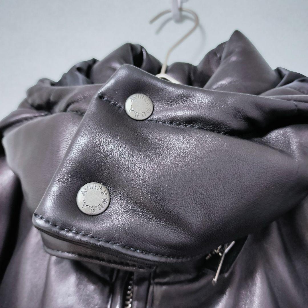 【値下げ交渉歓迎】 アヴィレックス AVIREX レザーダウンジャケット 2XL
