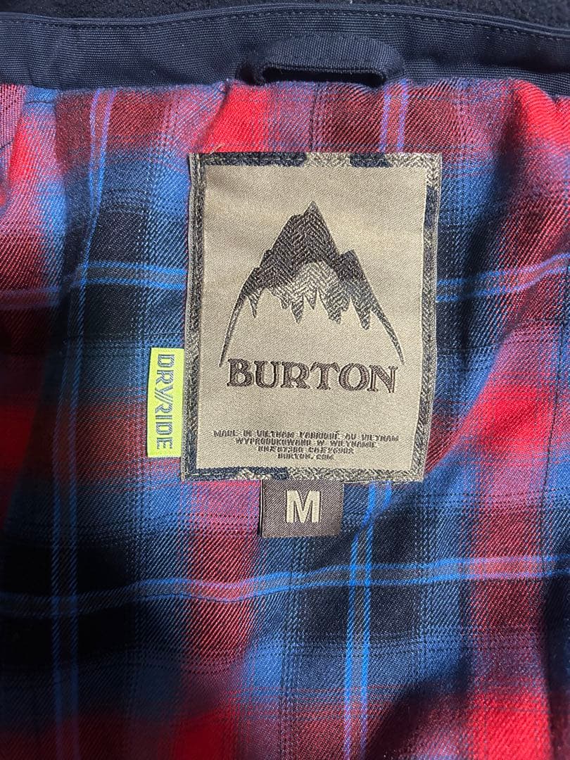 BURTON スノーボードウェア Mサイズ 黒 黄 フード付き