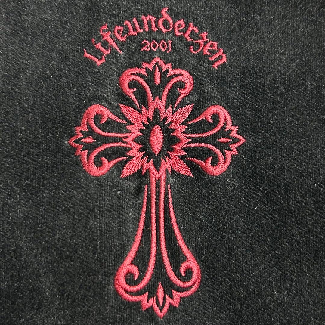 【希少】ルースライフアンダーゼン/ベロアスカジャン/バッククロス刺繍/ブラック