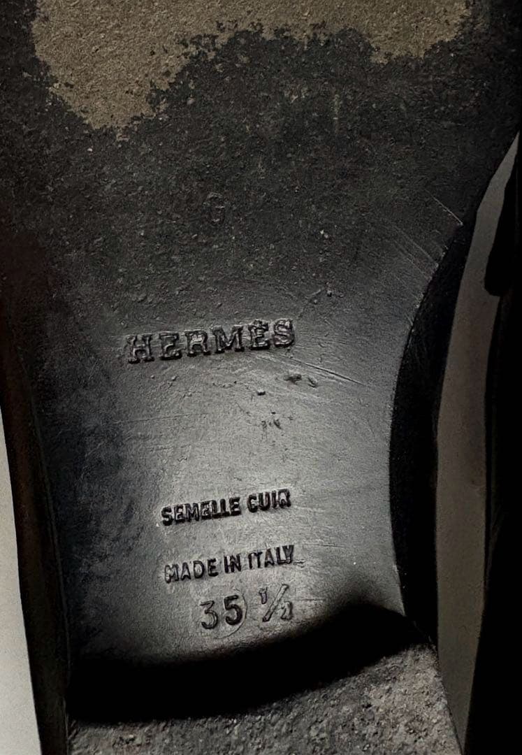 HERMES ローファー エルメス コンスタンス Ｈロゴ金具 カーフレザー