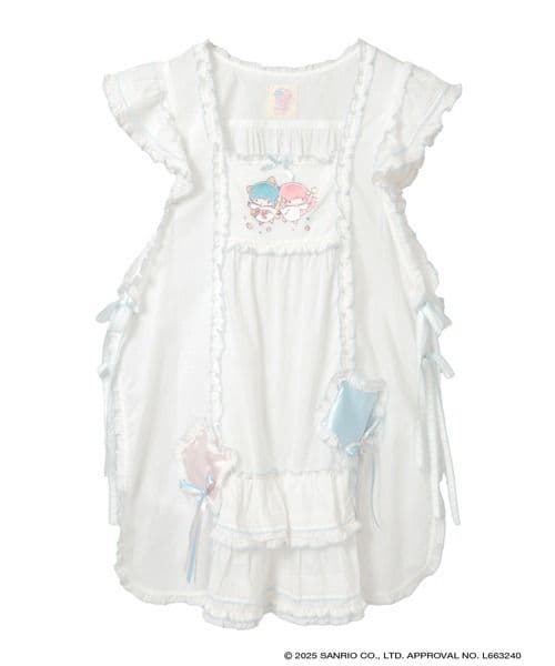 ピンクハウス　リトルツインスターズ　刺しゅう入りタブリエ　キキララ　サンリオ