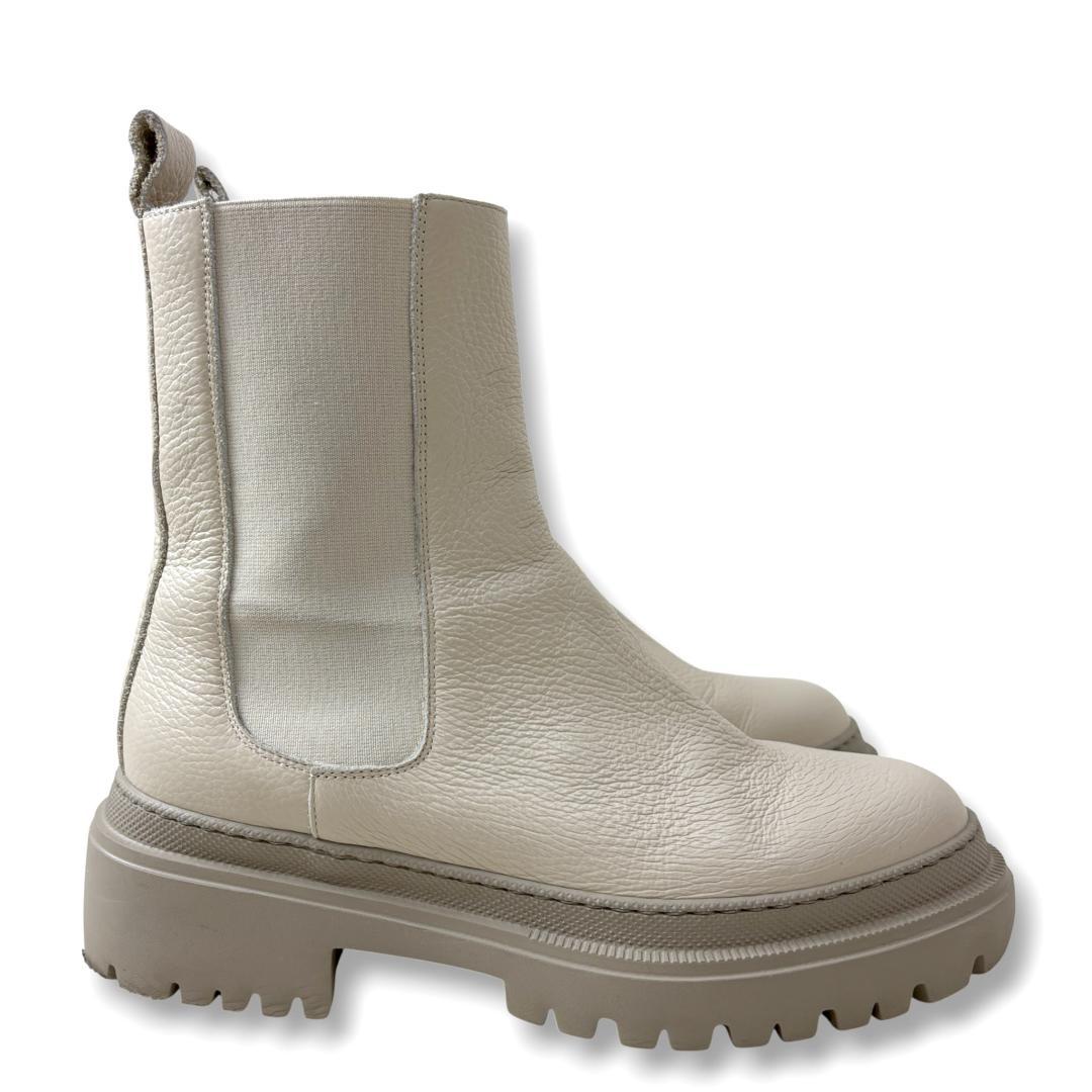 MANOVIE TOSCANE サイドゴアブーツ 38 チェルシーブーツ 白