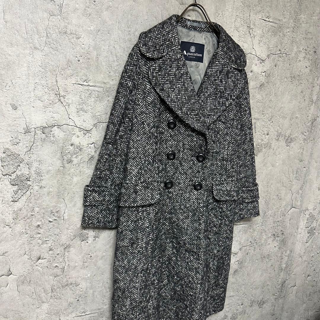 【超人気◎】Aquascutum　ダブルチェスターコート　アルパカ混　美品◎