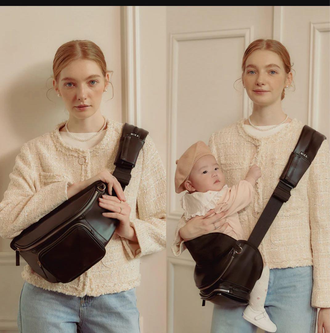 【ほほ新品】MIKA STUDIO ブラック 抱っこ紐スリングバッグ
