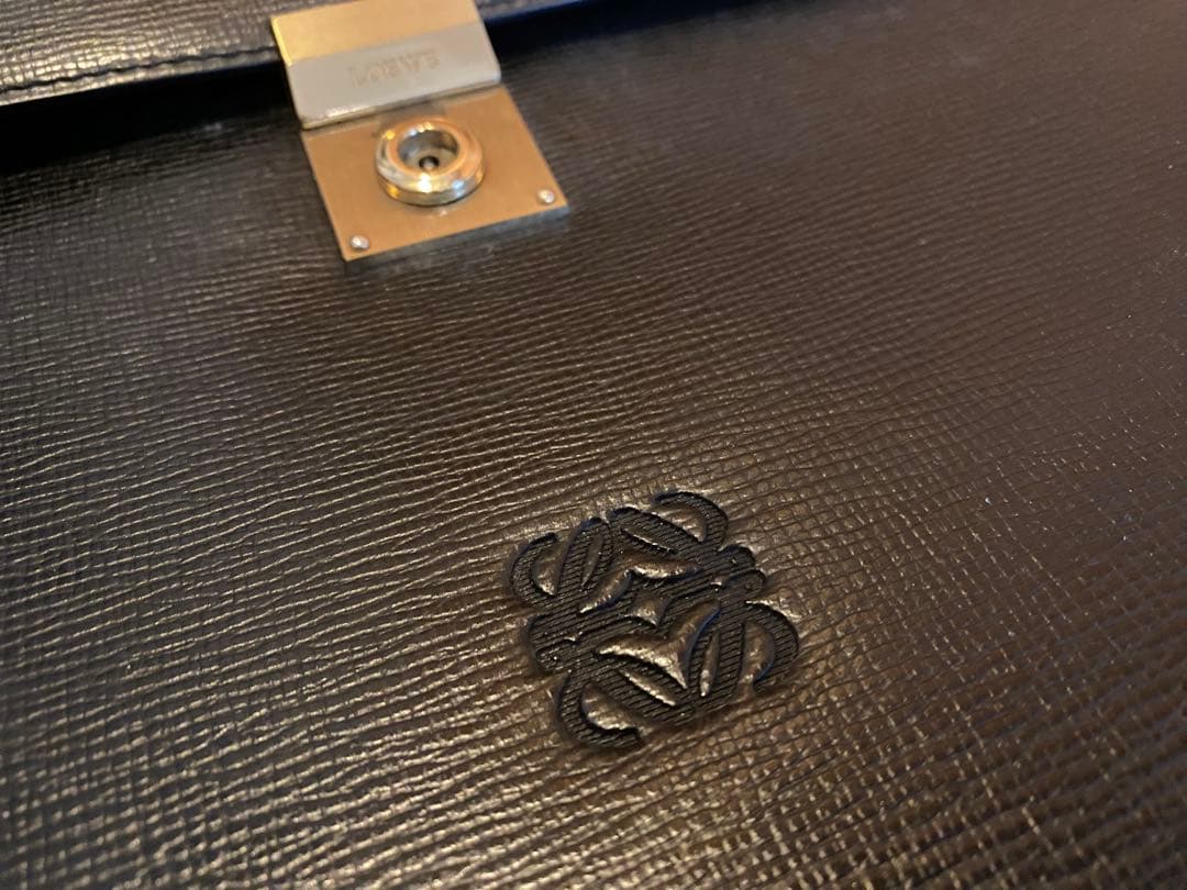 LOEWE レザー ビジネスバッグ ブラック