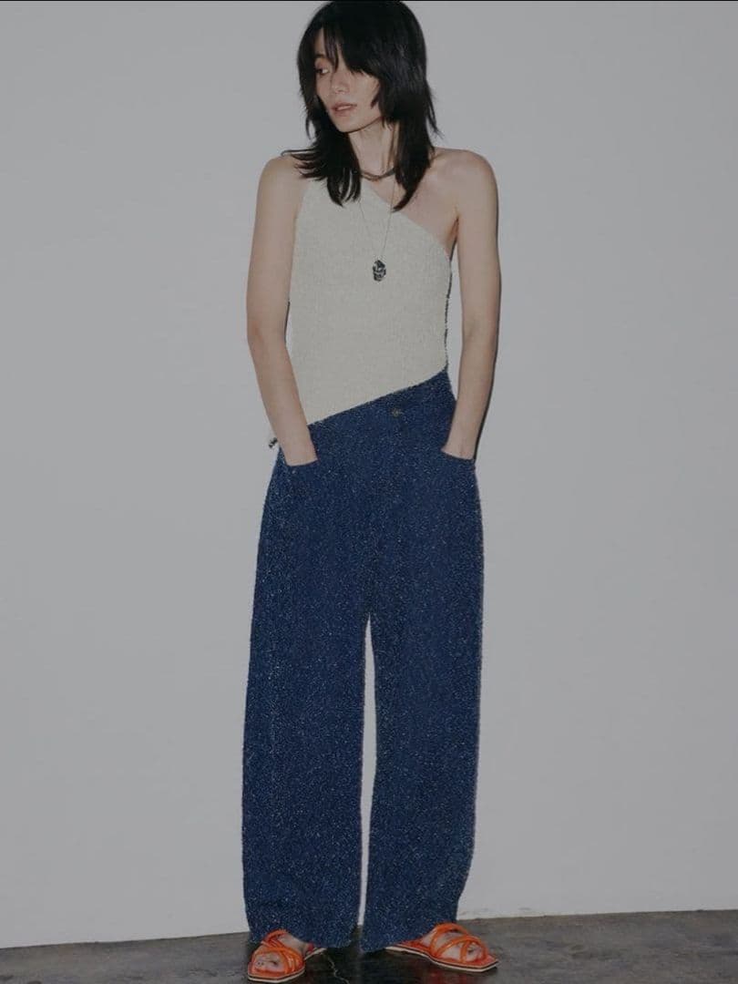 アメリ MEDI SCRATCH OVAL WIDE DENIM ワイドデニム