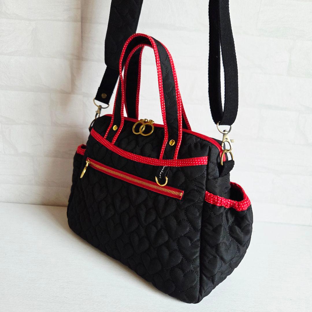 緑新　ボストン型ショルダーバッグ(M)　ハンドメイド