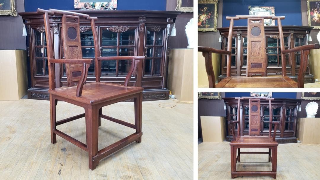 晴香中古雑貨店　　D36　唐木家具　肘掛け椅子