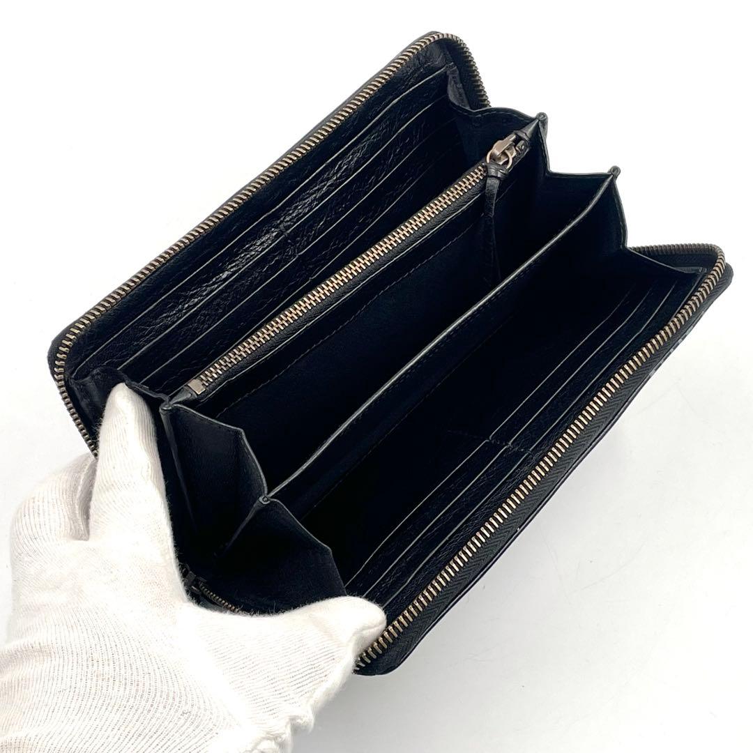 バレンシアガ 長財布 グラフィティ コンチネンタル ペイント ラムスキン 黒系