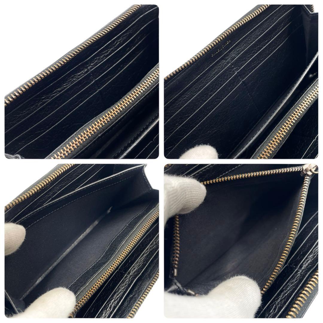 バレンシアガ 長財布 グラフィティ コンチネンタル ペイント ラムスキン 黒系