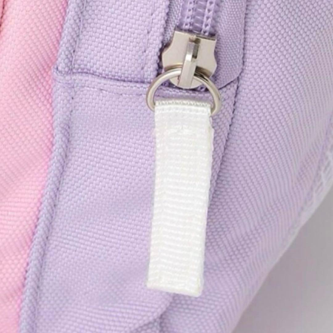 メゾピアノ ポーチつき　マルチカラーナイロンリュック　大