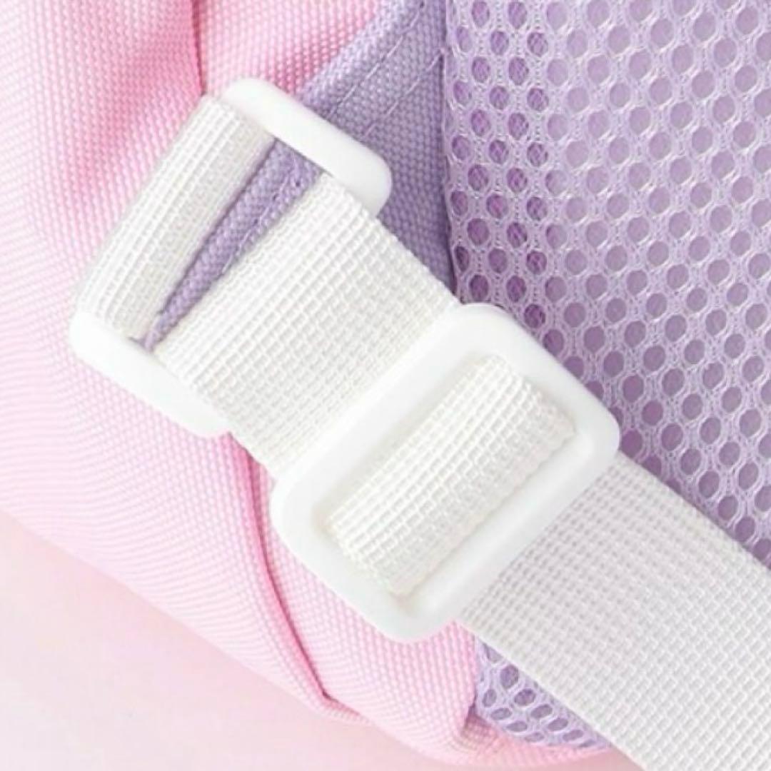 メゾピアノ ポーチつき　マルチカラーナイロンリュック　大