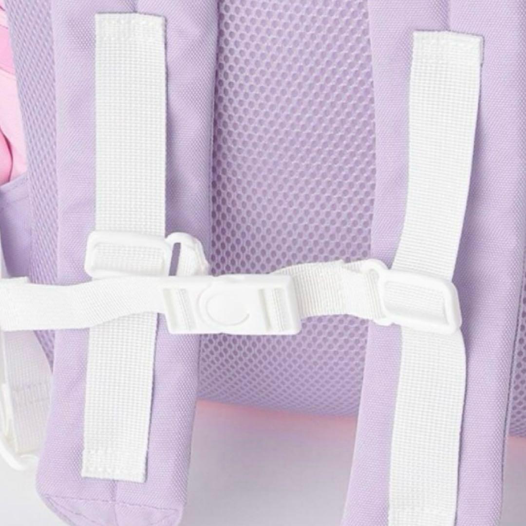 メゾピアノ ポーチつき　マルチカラーナイロンリュック　大