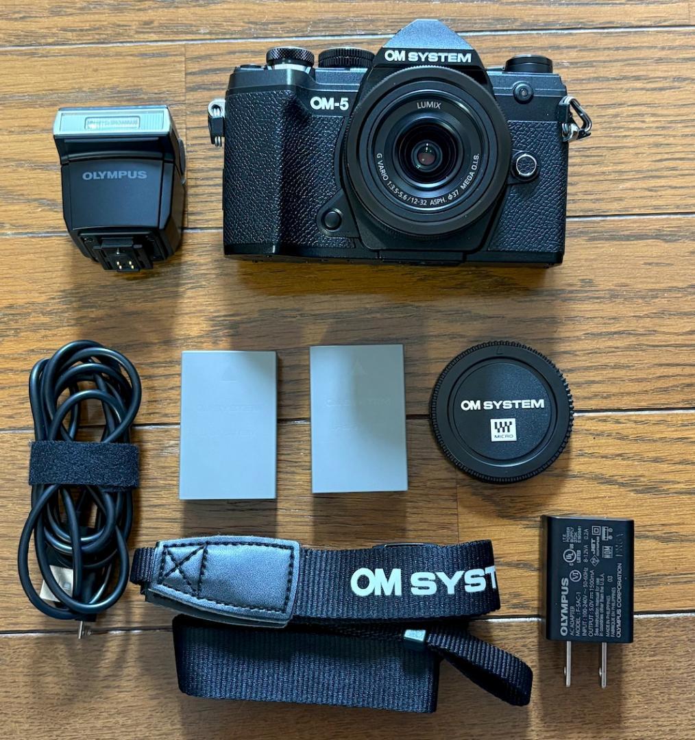 OM SYSTEM OM-5おまけ,美品 ,ストロボ ,純正バッテリー