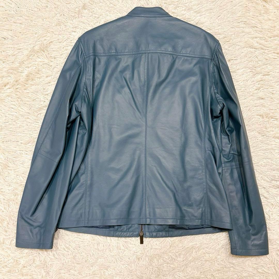 2023年　新品　Lサイズ　ジョゼフ　シングルライダース　レザージャケット　青