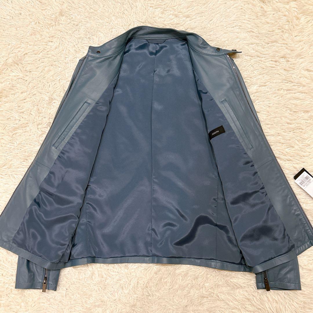 2023年　新品　Lサイズ　ジョゼフ　シングルライダース　レザージャケット　青
