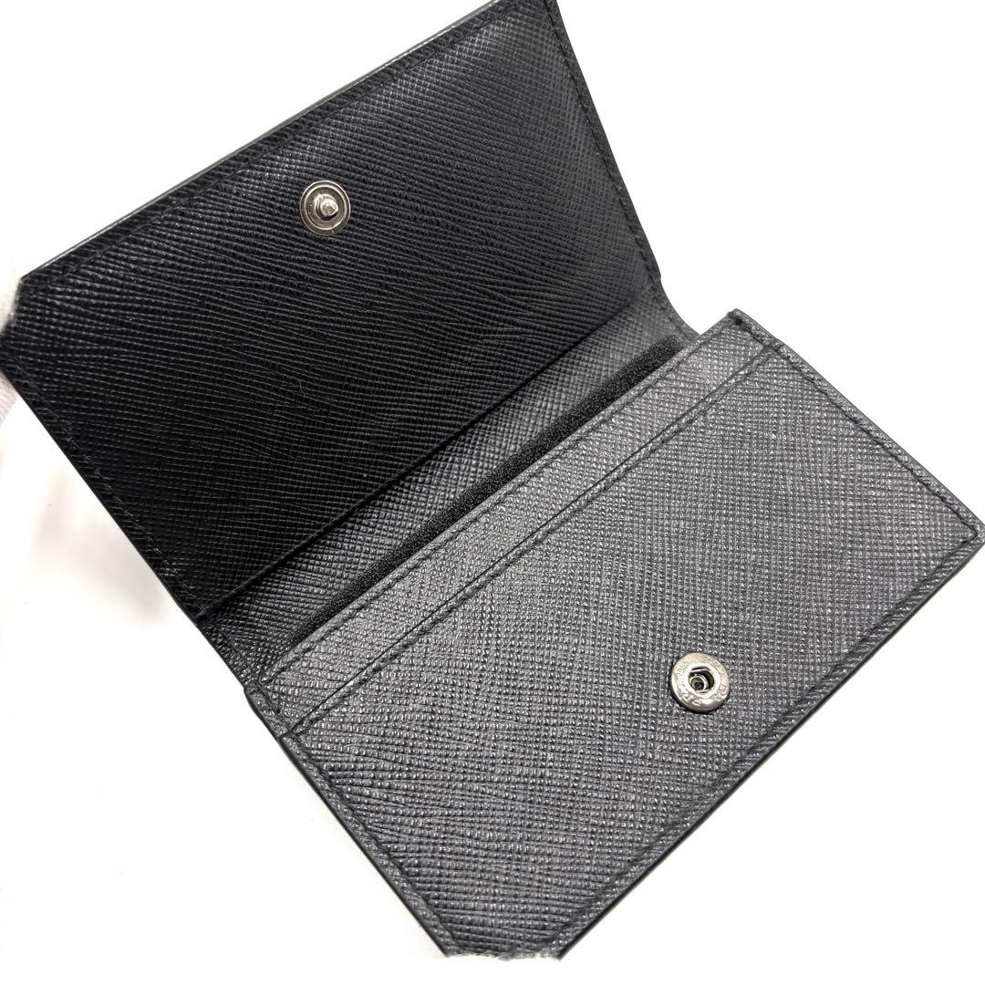 【極美品・RFIDモデル】プラダ 名刺入れ サフィアーノレザー メンズ 黒