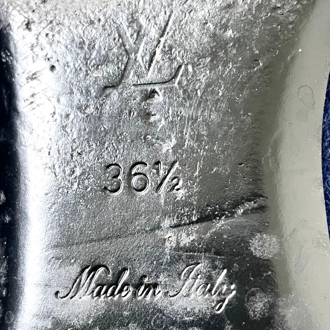 ルイヴィトン　LVサークル　スエード　ビジュー23.5cm ネイビー　サンダル