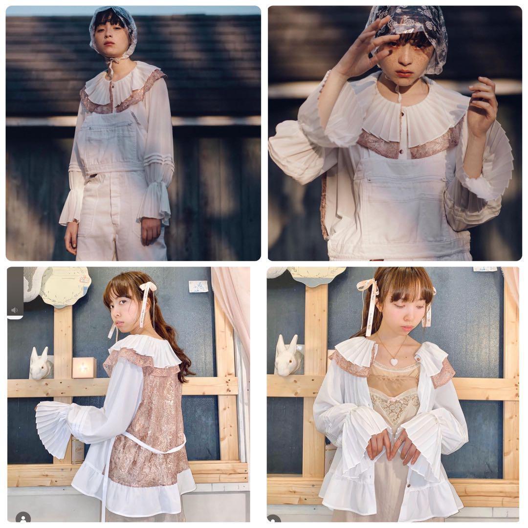 rurumu: プリーツ襟 ブラウス pleats collar BL 箔押