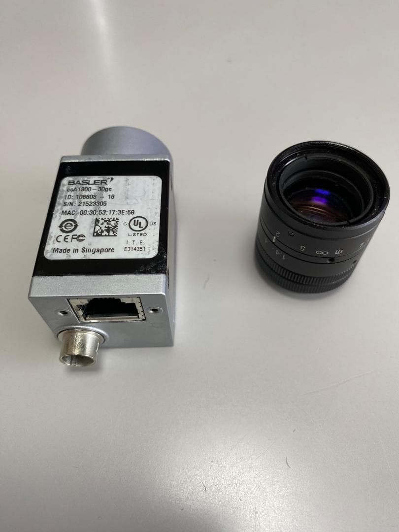 Basler acA1300-30gc カメラ レンズと電源アダプターセット