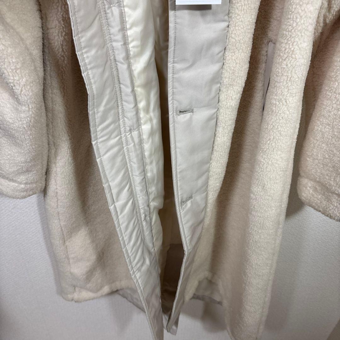 LASUD　ファーフーデッドボアコート　IV　9号　未使用品　定価34000円