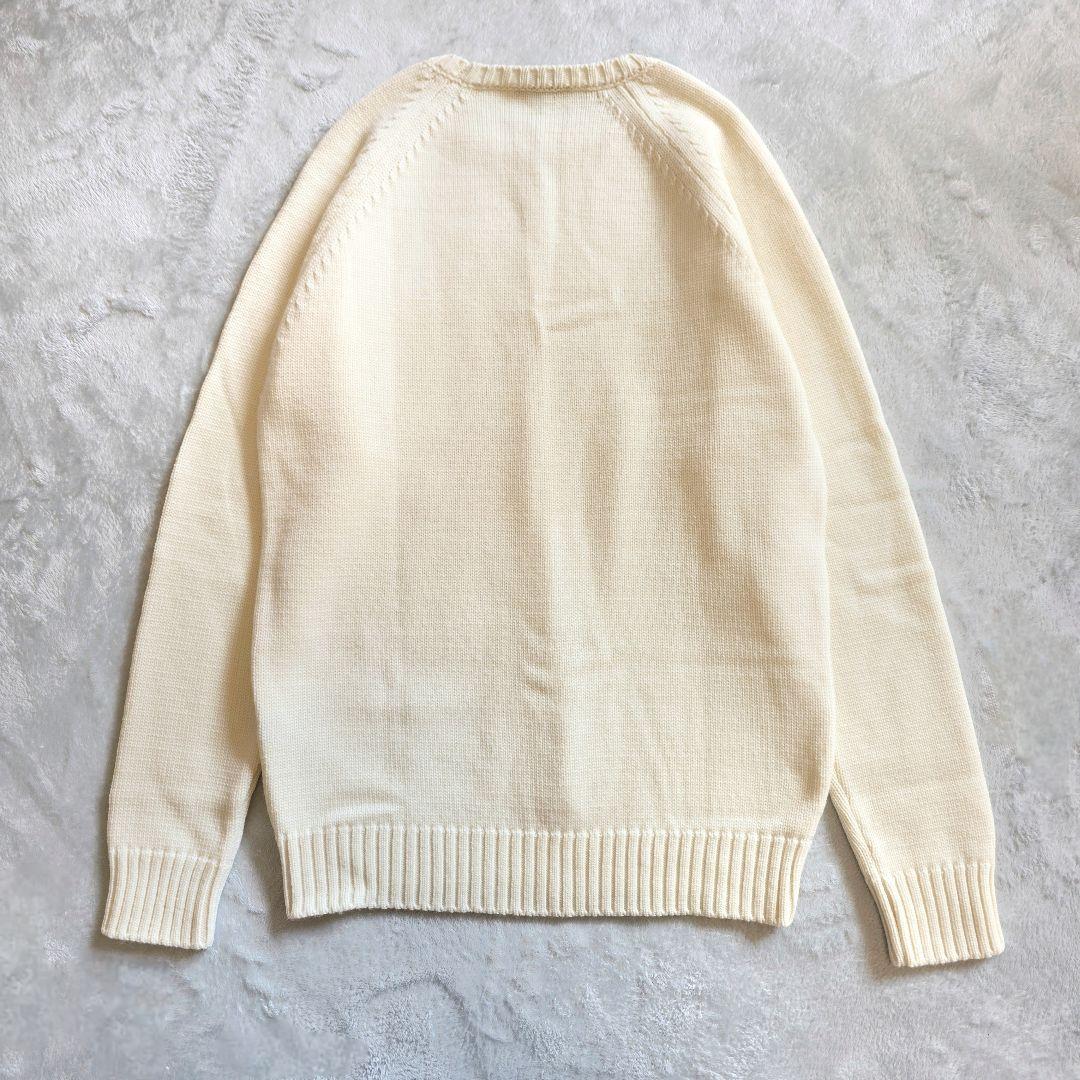 美品 ZANONE ラグランスリーブ アイボリー セーター 50 クルーネック