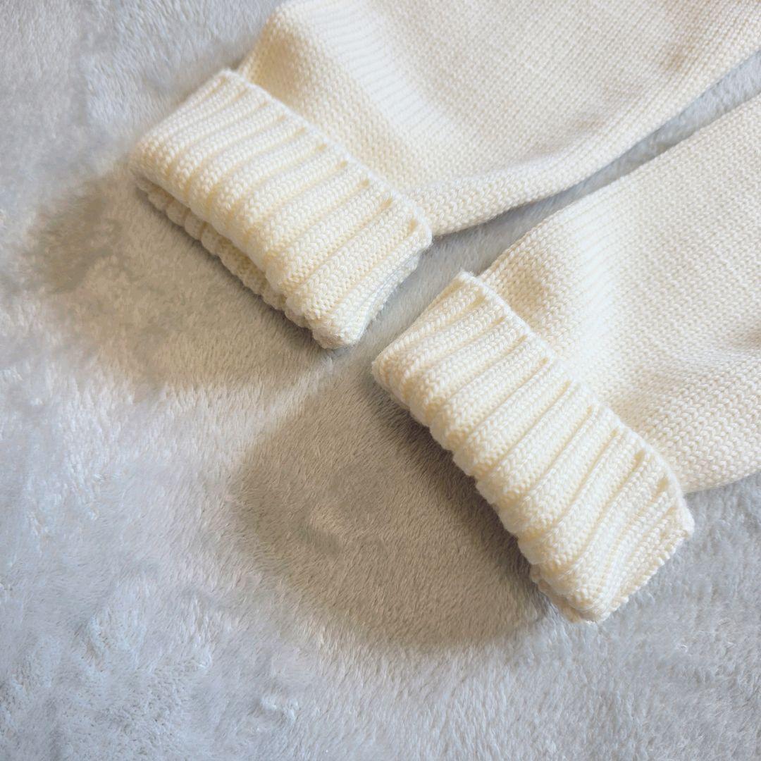 美品 ZANONE ラグランスリーブ アイボリー セーター 50 クルーネック