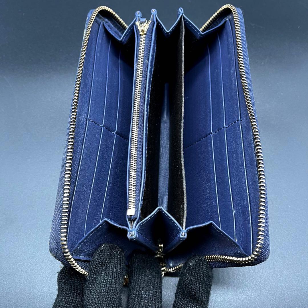 希少✨グッチ 長財布 ラウンドファスナー パイソン バンブー ブルー×イエロー