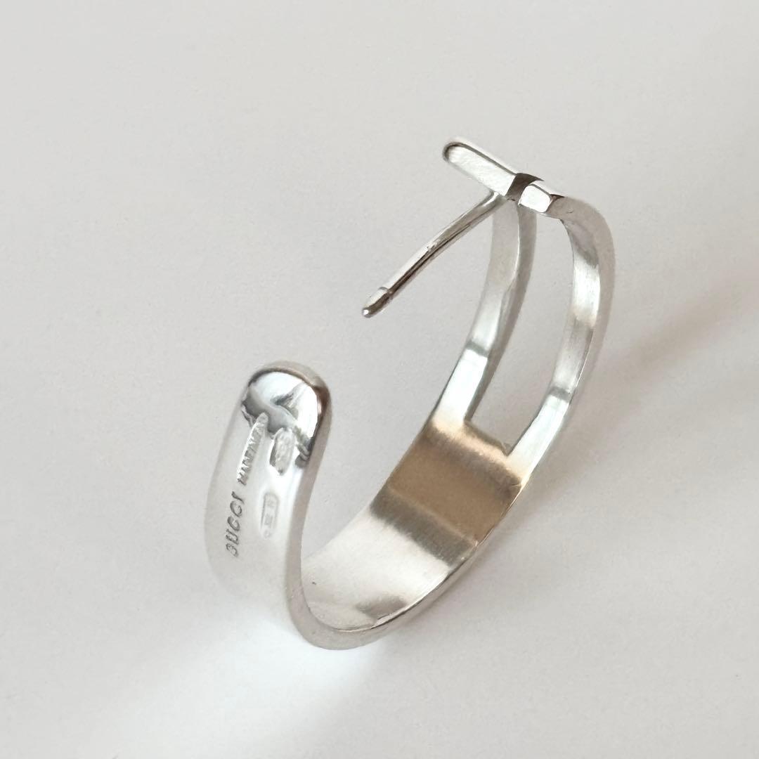 美品✨GUCCI グッチ ピアス Gロゴ フープ SV925 片耳 デカロゴ