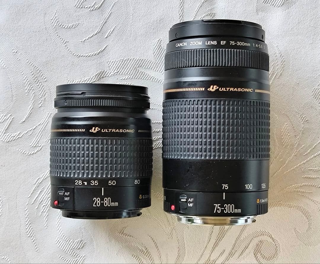 CANON　EFズームレンズ28~80mm、75~300mm、2本セット・美品