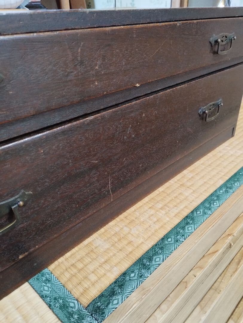 AYAKO★　木製引き出し　　箪笥　2段　昭和レトロ　和骨董　古家具