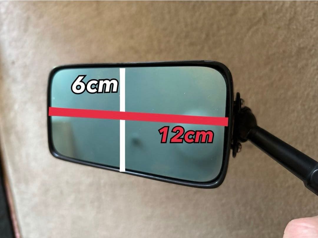 カーボンファイバー バイクミラー 角型　【片側】