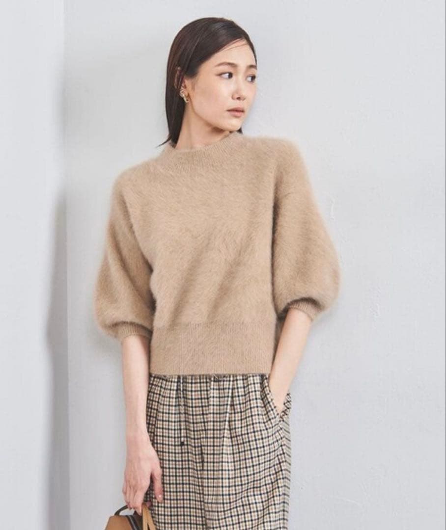 極美品✨UNITED ARROWSフォックスカシミヤ ハーフスリーブ ニット