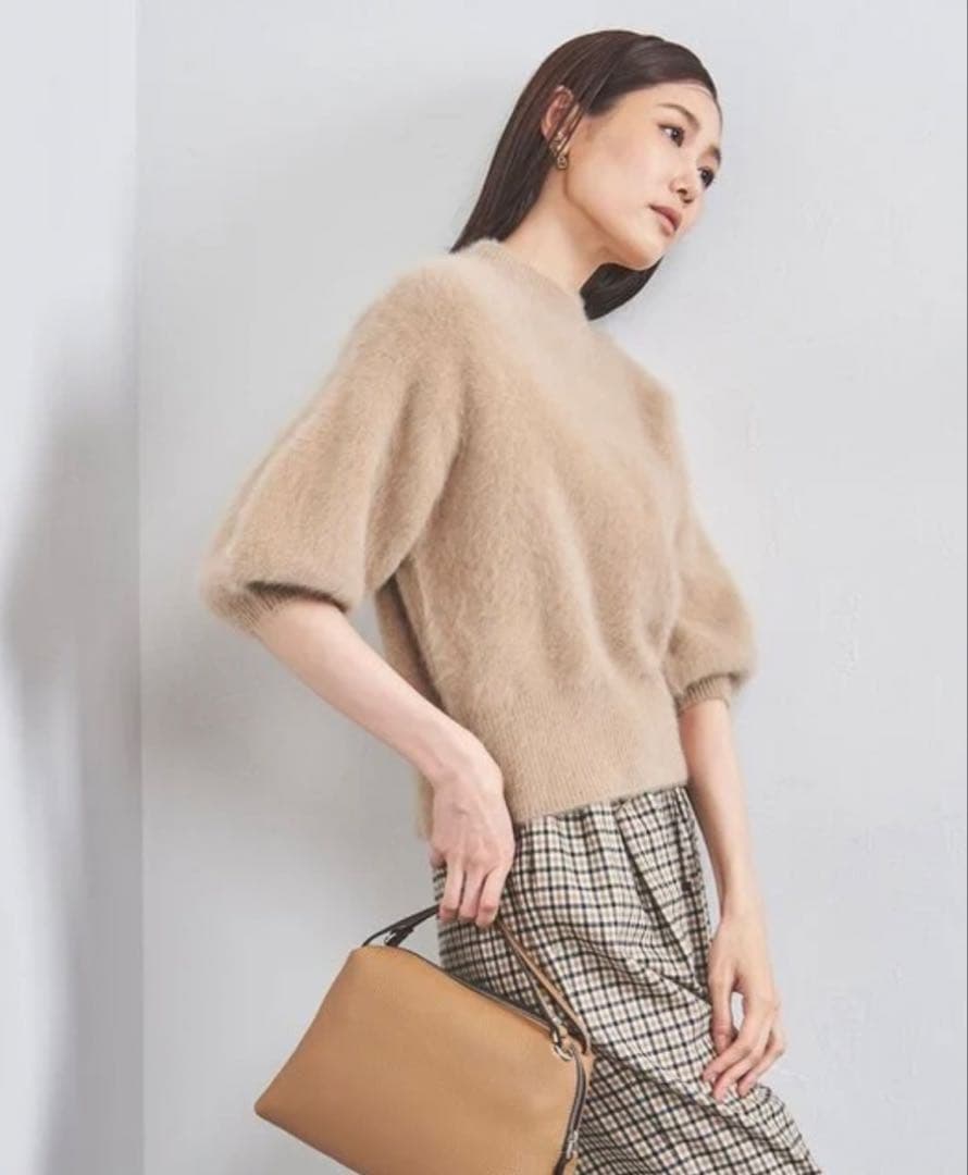 極美品✨UNITED ARROWSフォックスカシミヤ ハーフスリーブ ニット