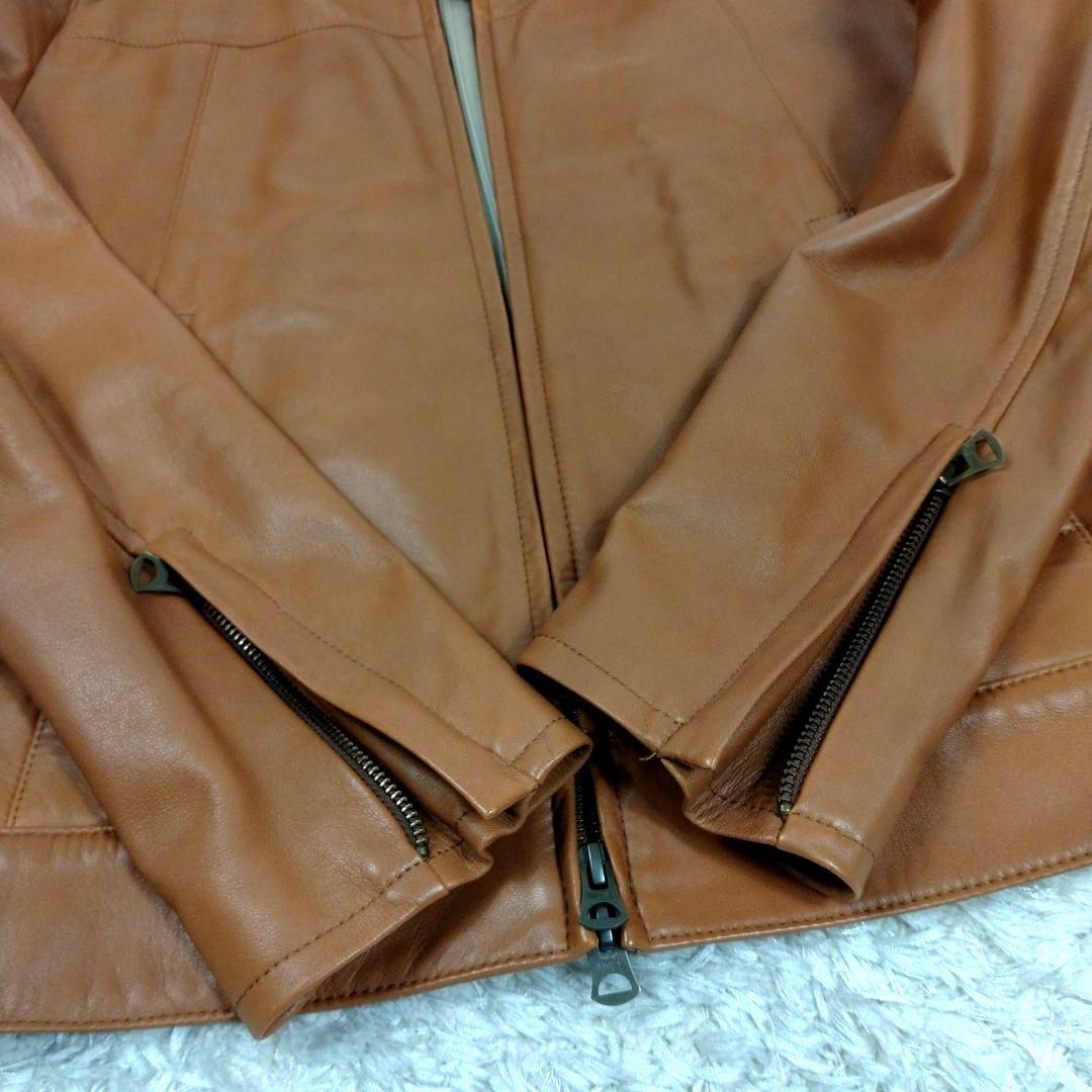 メンズ☆美品☆タケオキクチ　レザージャケット　羊革　本革　ラムレザーMライダース