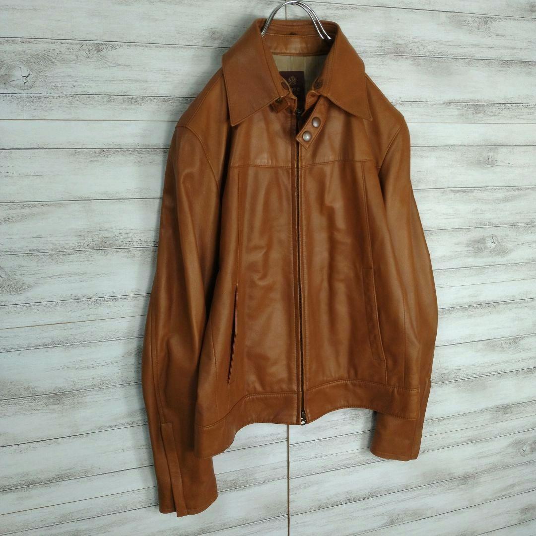 メンズ☆美品☆タケオキクチ　レザージャケット　羊革　本革　ラムレザーMライダース