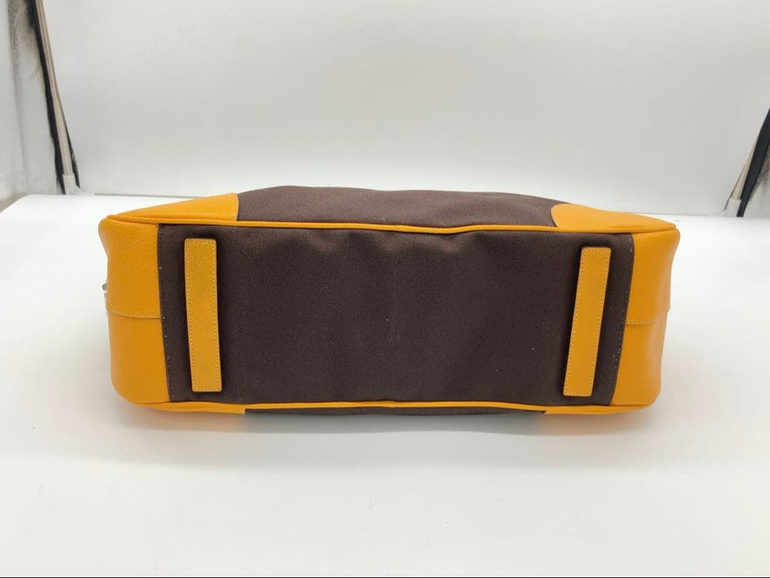 PRADA 三角ロゴプレート キャンバス レザー ミニボストン ハンドバッグ