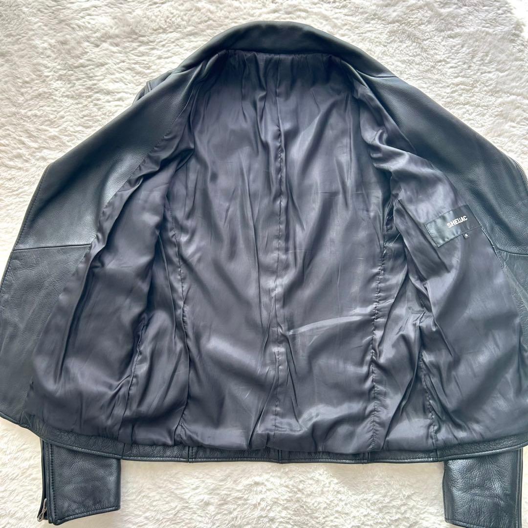 【美品】SHELLAC/シェラック/ダブルライダース/レザージャケット 46