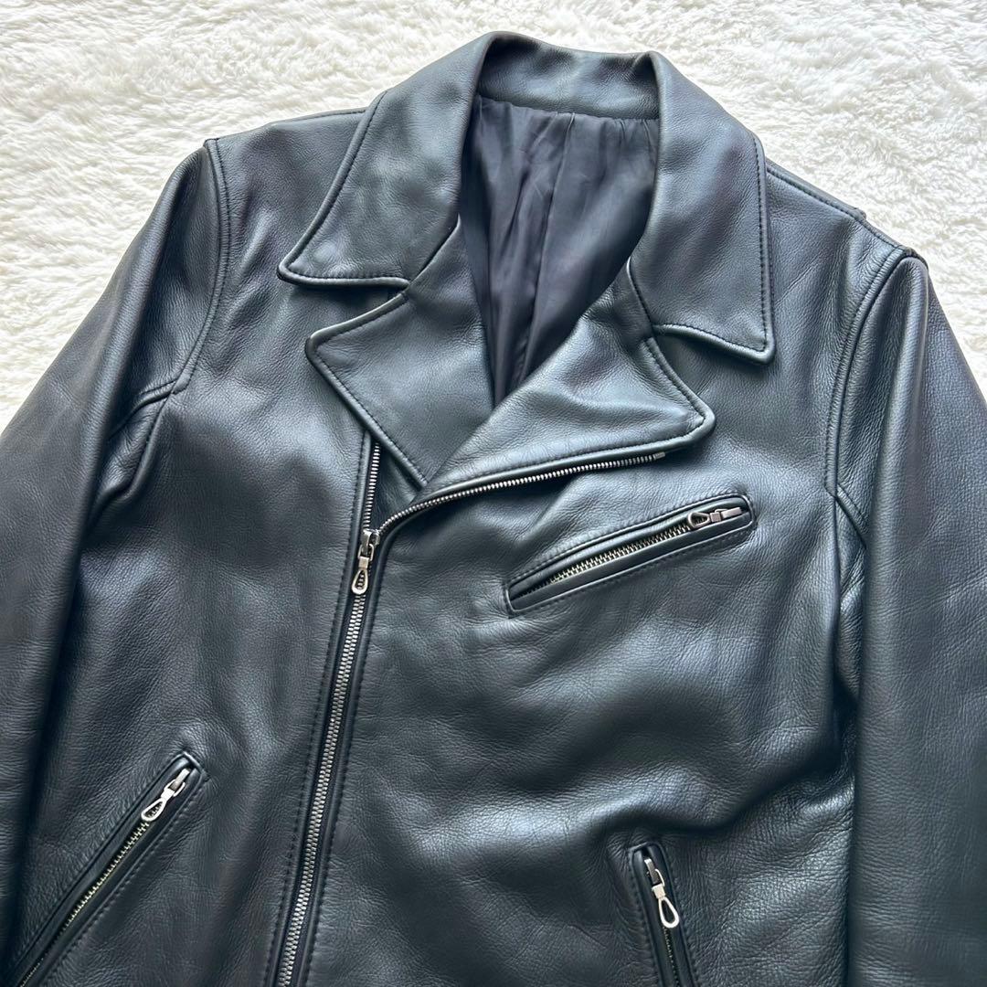 【美品】SHELLAC/シェラック/ダブルライダース/レザージャケット 46