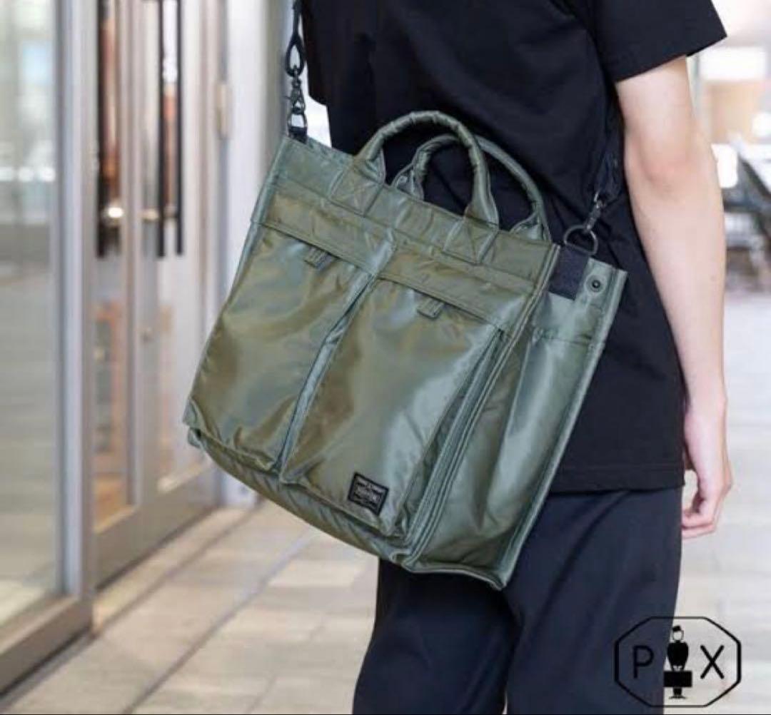 ★超美品★ ポーター PXタンカー 2WAY トートバッグ シルバーグレー L