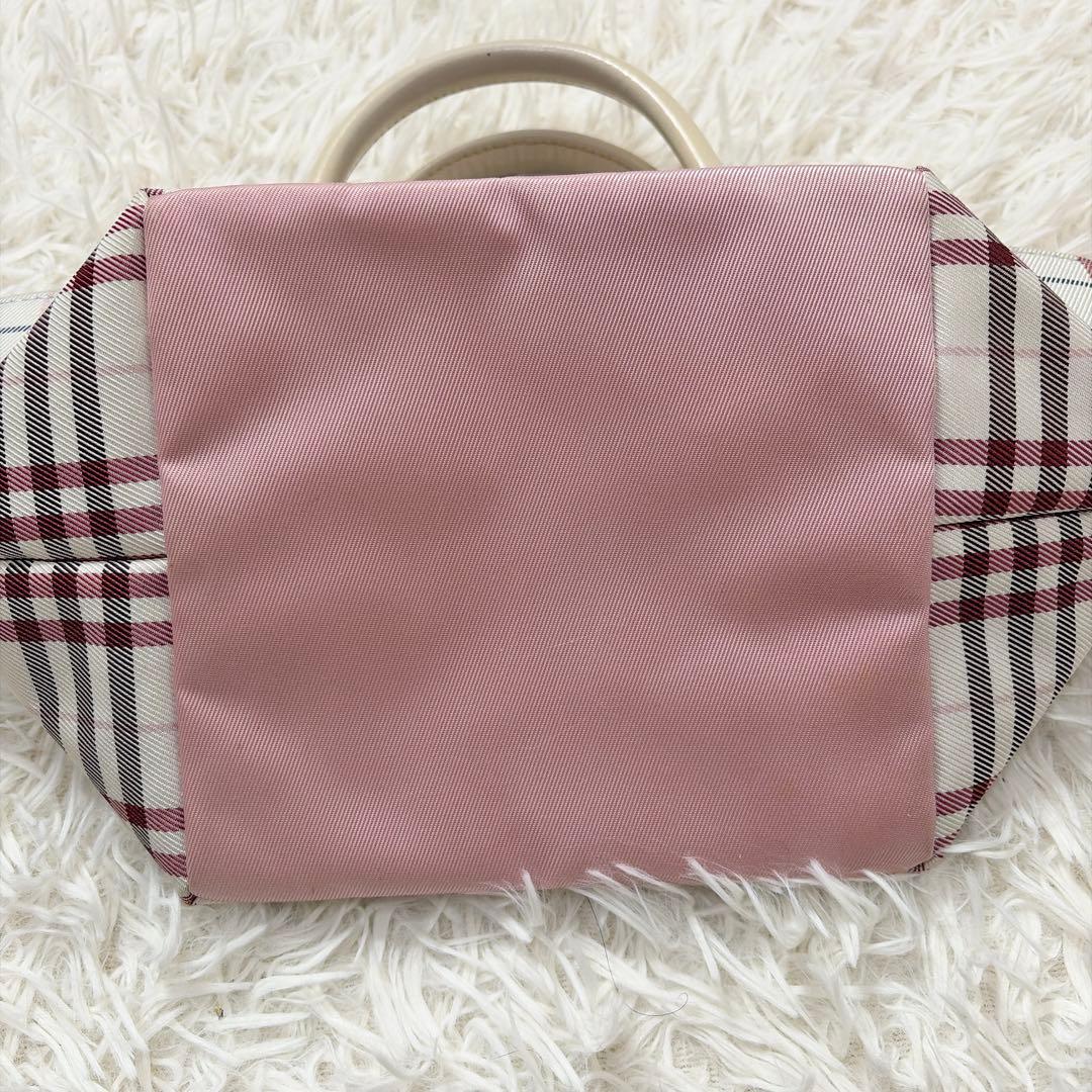 希少✨Burberry Blue Label ピンク 舟形 ミニトートバッグ