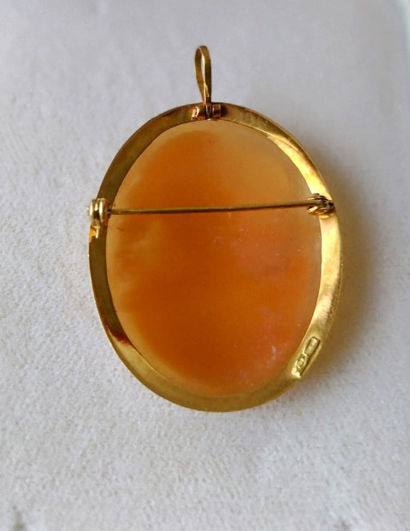 シェルカメオK18☆ブローチ＆ペンダントトップ