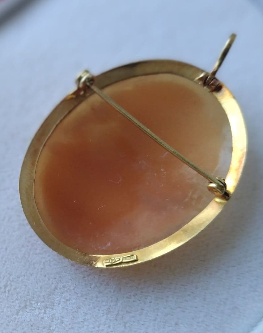 シェルカメオK18☆ブローチ＆ペンダントトップ