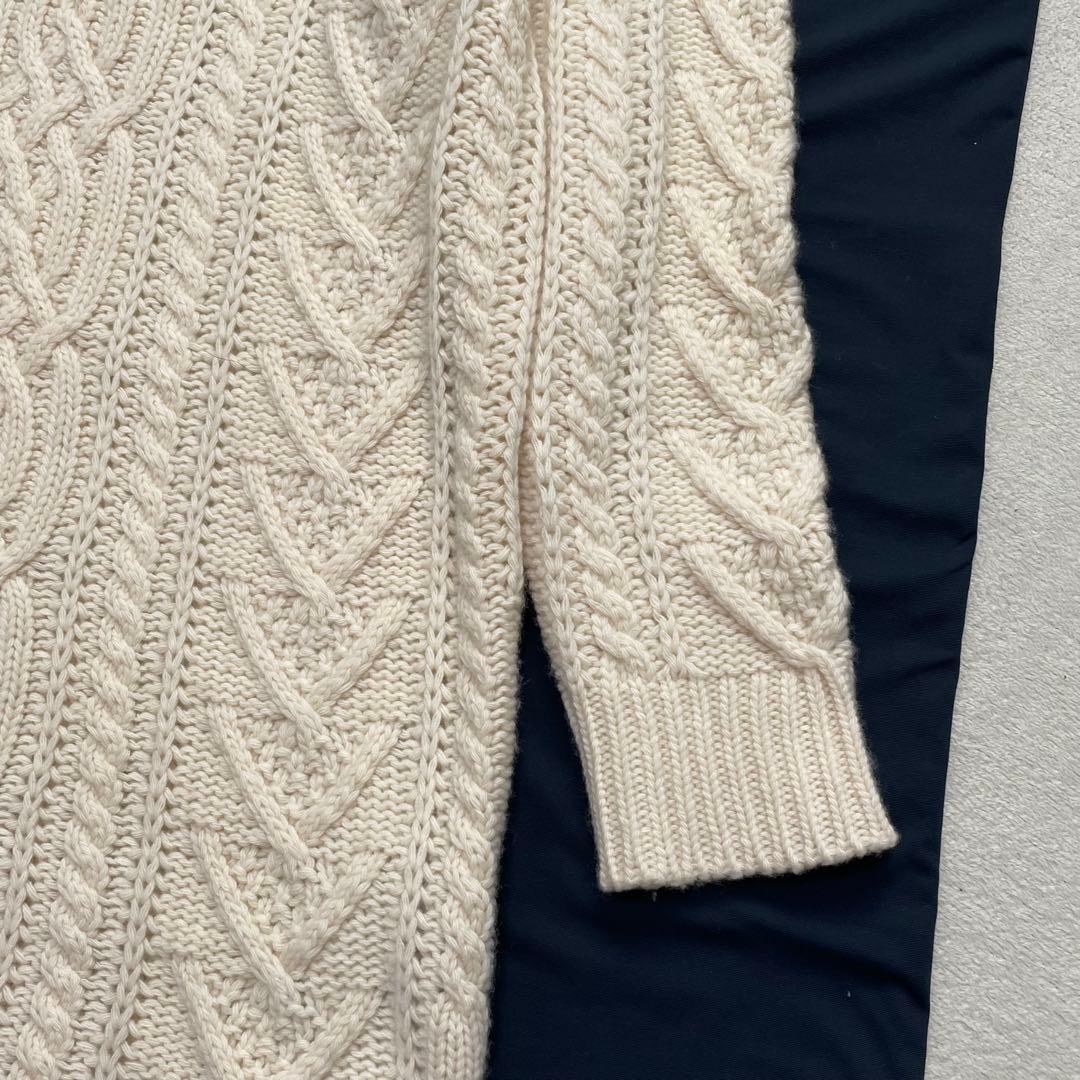 マックスマーラ 白タグ タートルネック ケーブルニット ワンピース S カシミヤ