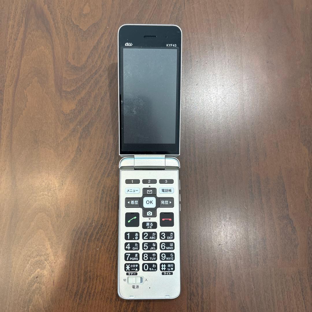 【動作品】かんたんケータイ ライト KYF43 シャンパンゴールド