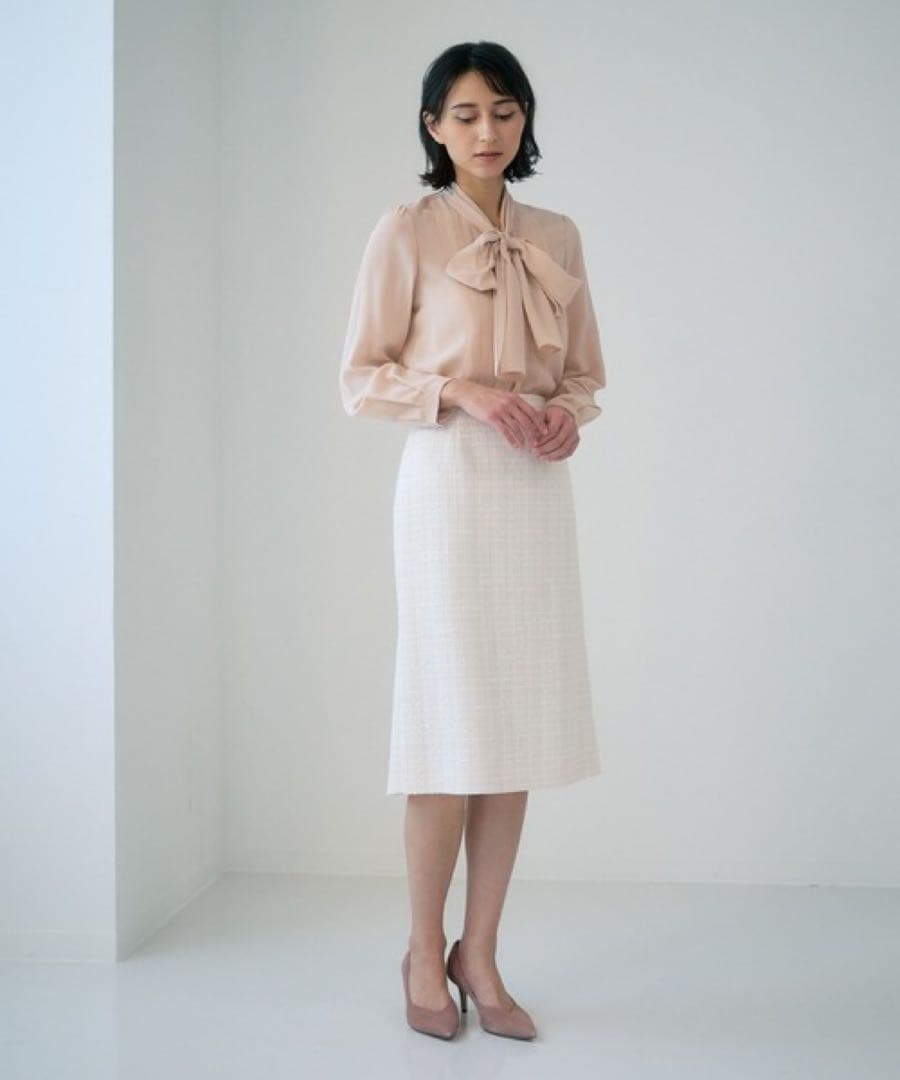 ANAYI シルクデシンボウタイブラウス 38