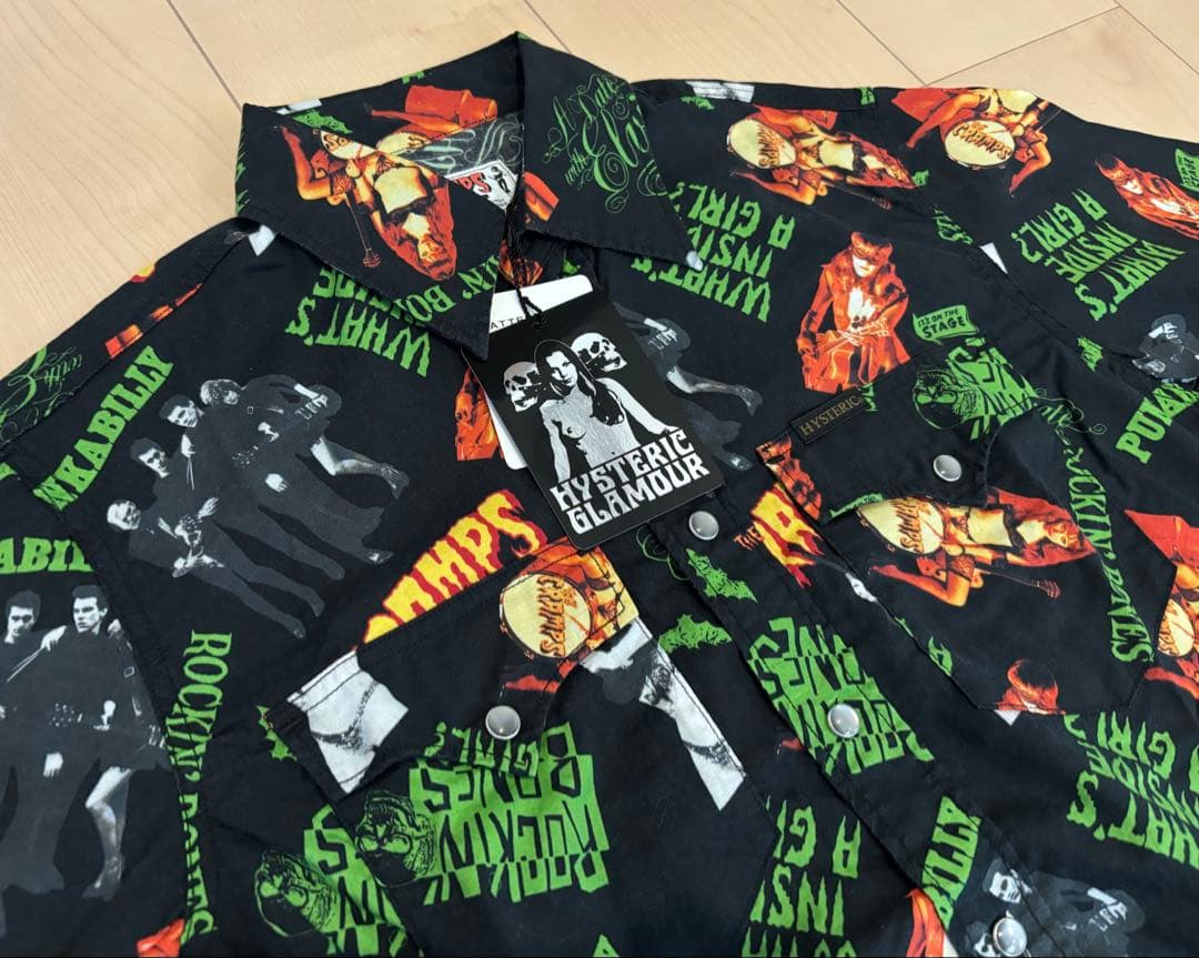新品未使用　ヒステリックグラマー　ザクランプス　ウエスタン　シャツ　総柄
