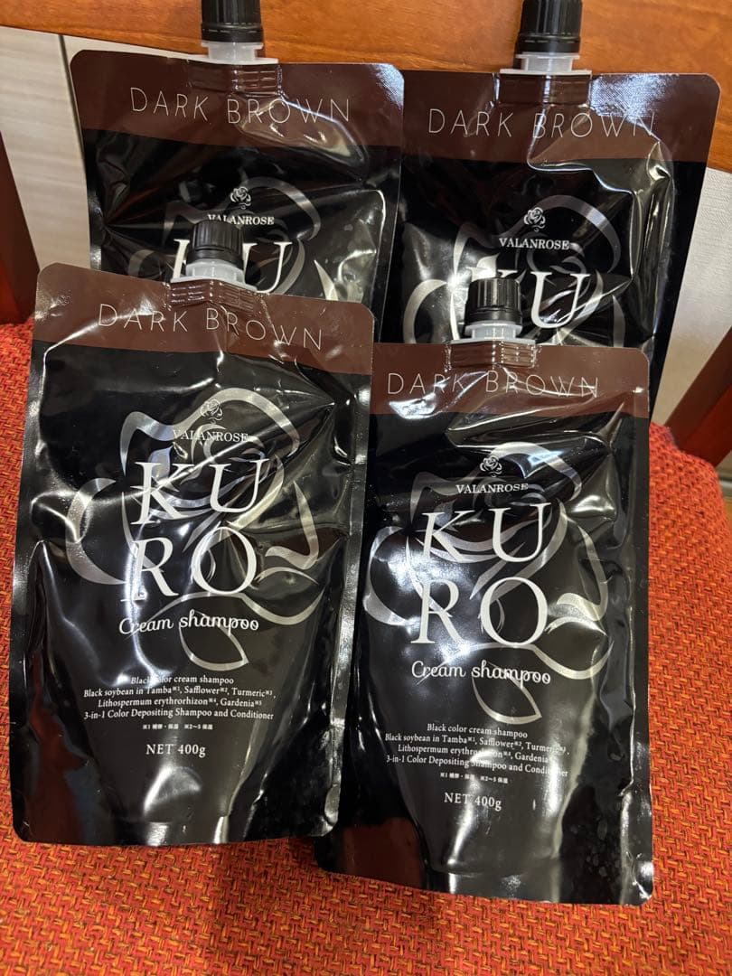 KURO Cream Shampoo ダークブラウン 400g 4個セット