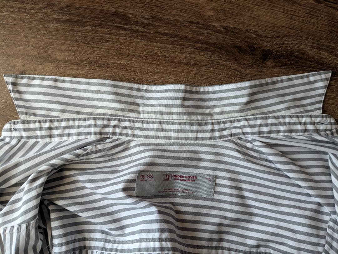 アンダーカバー 1999SS グレー ストライプシャツ 灰色 RELIEF期